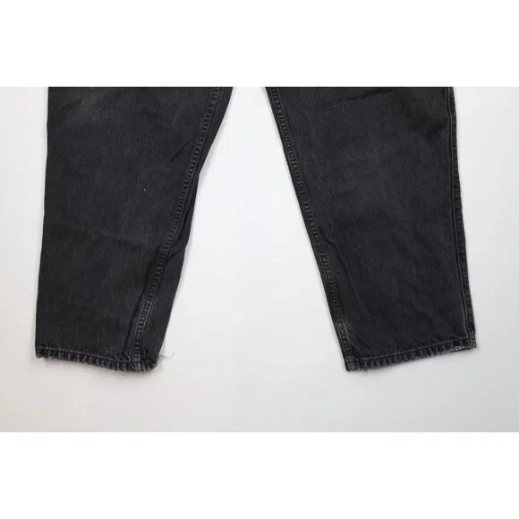 Vintage 90s Levis 545 Mens 44x30 Distressed Loose Fit Wide Leg Denim Jeans Black